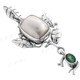 1 1/2" 925 Silver Emerald White Mabe Pearl us Pendant
