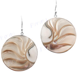 925 Sterling Silver Nautilus Shell Round us French Earrings