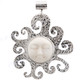 2 3/8" 925 Sterling Silver Buffalo Bone Face Sun us Pendant