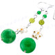 2 3/4" Aventurine Sterling Silver French Drop Earrings