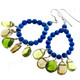 2 15/16" Peridot Sterling Silver Cat Eye French Hoop Earrings