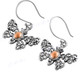 3/4" 925 Silver Butterfly us Gold French Wires Earrings