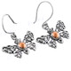 3/4" 925 Silver Butterfly us Gold French Wires Earrings