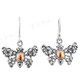3/4" 925 Silver Butterfly us Gold French Wires Earrings