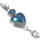 1 9/16" 925 Silver Mabe Pear Pearl Opal Heart us Pendant