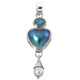 1 9/16" 925 Silver Mabe Pear Pearl Opal Heart us Pendant