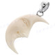 1 7/8" 925 Silver Bison Bone Carving Moon us Pendant