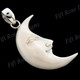 1 7/8" 925 Silver Bison Bone Carving Moon us Pendant