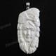 3" 925 Sterling Silver Bison Bone Indian Chief us Pendant