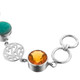 925 Silver Genuine Turquoise Citrine us 8" Toggle Bracelet