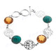 925 Silver Genuine Turquoise Citrine us 8" Toggle Bracelet