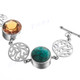 925 Silver Genuine Turquoise Citrine us 8" Toggle Bracelet