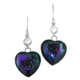 925 Silver Peacock Purple Green Drusy Biwa Pearl Earrings