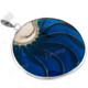 2 3/16" 925 Silver Genuine Nautilus Shell Round us Pendant