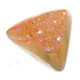 Cabochon Agate Druzy Triangle 11/16"(17mm) Titanium Gold