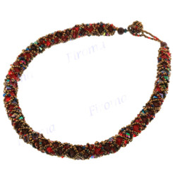 2mm Glass Seed Beads us 18" Peacock Bronze Necklace