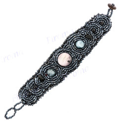 Glass Seed Beads Mother Of Pearl Shell us 7 1/2" Bracelet