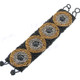 Glass Seed Beads us 8" Silver Black Bracelet