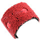 Glass Seed Beads us 8" Coral Red Bracelet