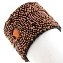 Glass Seed Beads us 8" Brown Bracelet