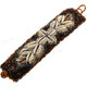 Glass Seed Beads Cowry Shells us 7" Peacock Brown Bracelet