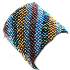 Glass Seed Beads us 7" Peacock Blue Bracelet