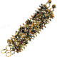 Onyx Tiger Eye Glass Seed Beads us 6 1/2" Peacock Bracelet