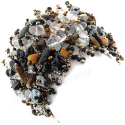 Glass Seed Beads Tiger Eye Crystal us 6 1/2" Gold Bracelet