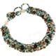 Glass Seedbicone Beads us 8" Turquoise Beige Bracelet