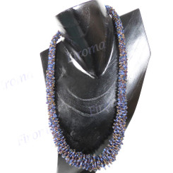 Glass Seed Beads us 31" Peacock Gold Necklace