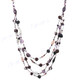 Glass Eed Beads Ceramic Beads us 36" Peacock Beige Necklace