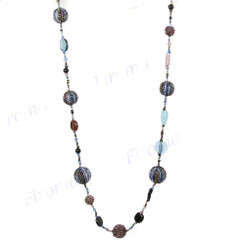 Glass Seed Beads us 44" Champagne Peacock Necklace