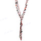 Mother Of Pearl Chips Bugle us 34" Lariat Tassel Necklace