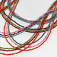 Glass Seed Beads African us 17" Turquoise Orange Necklace