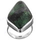 1 3/8" 925 Sterling Silver Fuchsite Face us 6 Ring