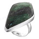 1 3/8" 925 Sterling Silver Fuchsite Face us 6 Ring