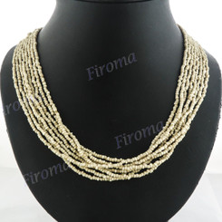 Glass Seed Beads 22" Beige Necklace