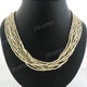 Glass Seed Beads 22" Beige Necklace