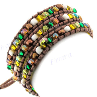 Glass Seed Beads Wrap Anklet Or Bracelet 