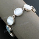 925 Silver White Mop Shell 6 1/2" Toggle Bracelet