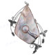 3" 925 Sterling Silver Mabe Pearl In Shell Leaf us Pendant
