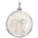 1 15/16" 925 Silver Mother Of Pearl Moonface us Pendant