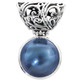 1 1/2" 925 Sterling Silver Blue Mabe us Pendant