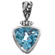 1 1/8" 5CT TRILLION SKY BLUE TOPAZ 925 STERLING SILVER pendant