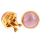 9/16" 925 Silver 24k Gold Pink Mabe Pearl Omega Earrings