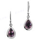 1" 925 Silver Amethyst Teardrop French Hook Earrings