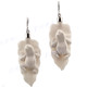 2 1/16" 925 Silver Bison Bone Carving Leaf Wires Earrings