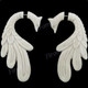 2 3/8" Bison Bone Carving us White Fake Gauge Post Earrings