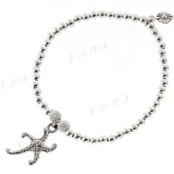 925 Sterling Silver Star Starfish 5 1/2" Bracelet