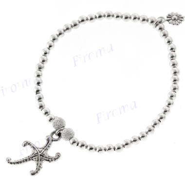 925 Sterling Silver Star Starfish 5 1/2" Bracelet